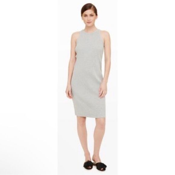 Club Monaco filina ribbed gray midi dress - Picture 1 of 6